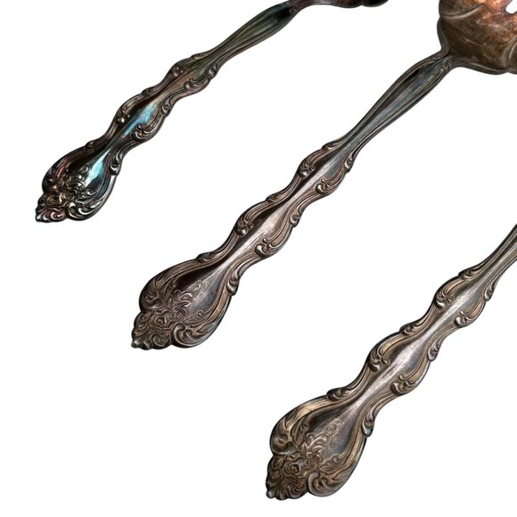 International Silverplate Serving Utensils Set Of 3 With Ornate Handles - Picture 2 of 7